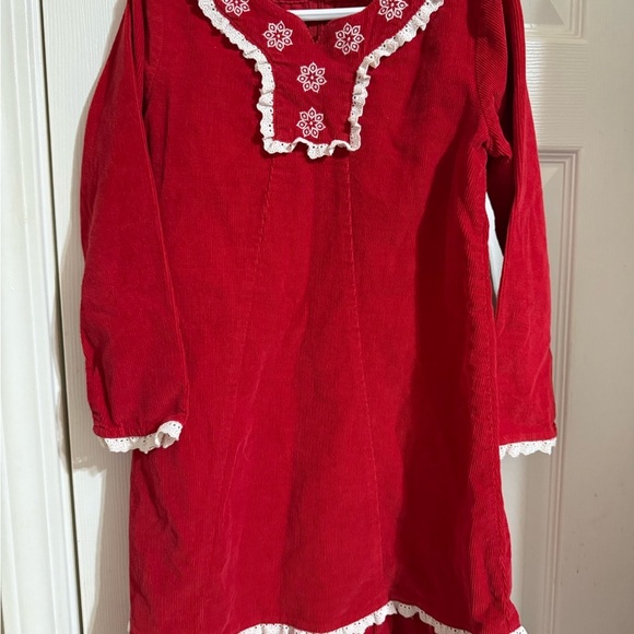 Hanna Andersson Corduroy Holiday Dress - size 6-7 - Picture 2 of 10